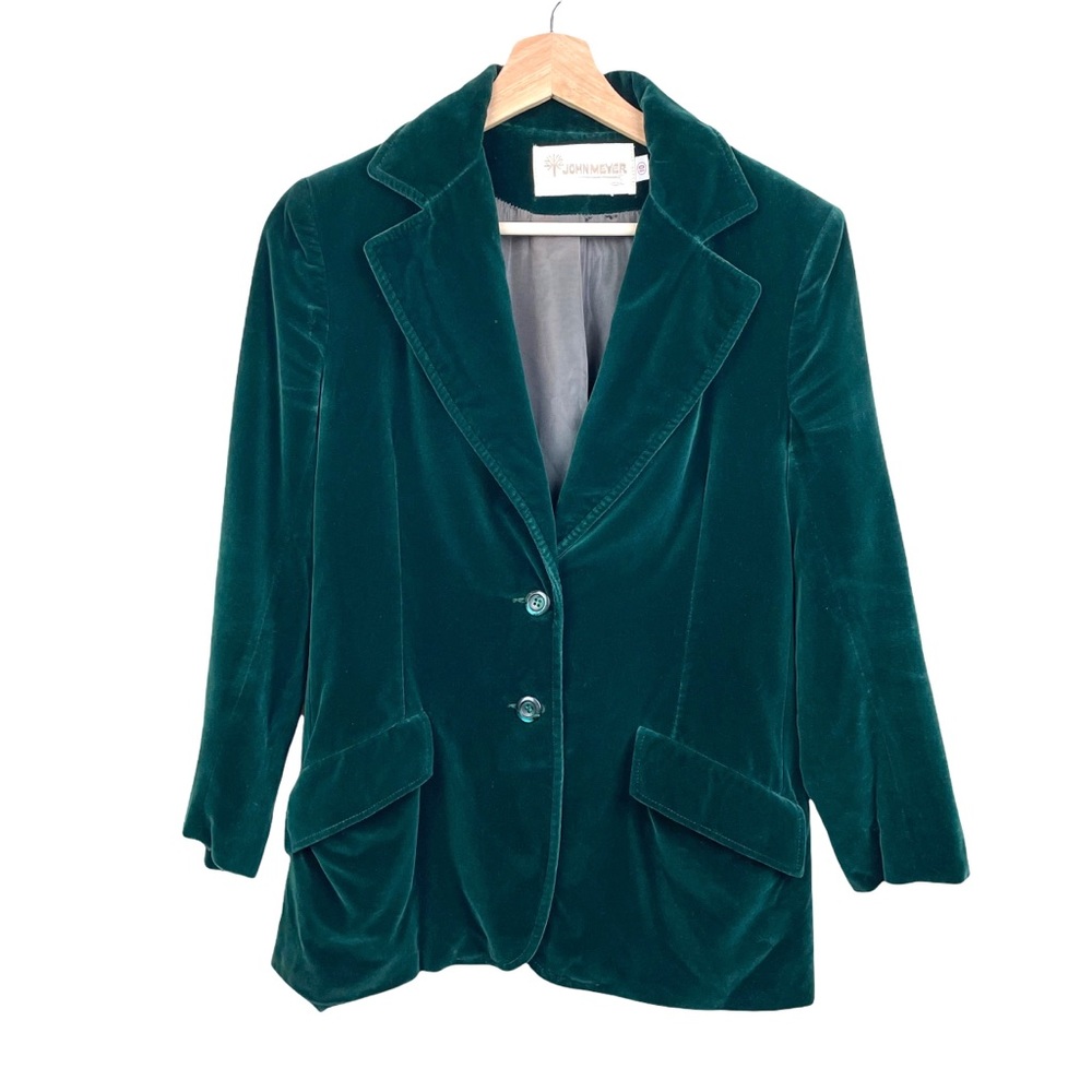 Vintage Blazer Small 70s Green Velvet John Meyer